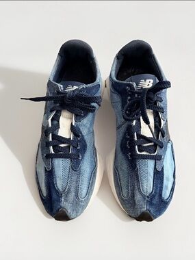 New Balance Denim-Style Navy and Light Blue Sneakers
